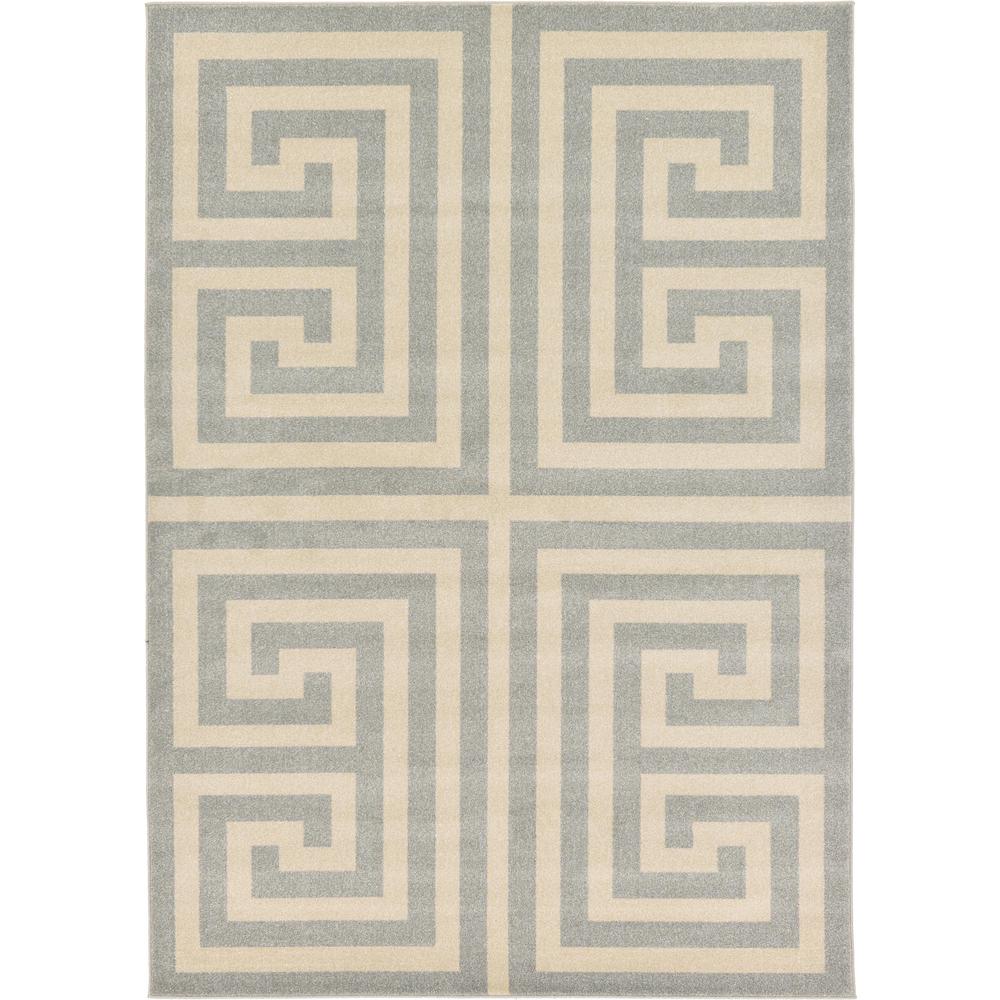 Greek Key Athens Rug, Gray (7' 0 x 10' 0). Picture 2