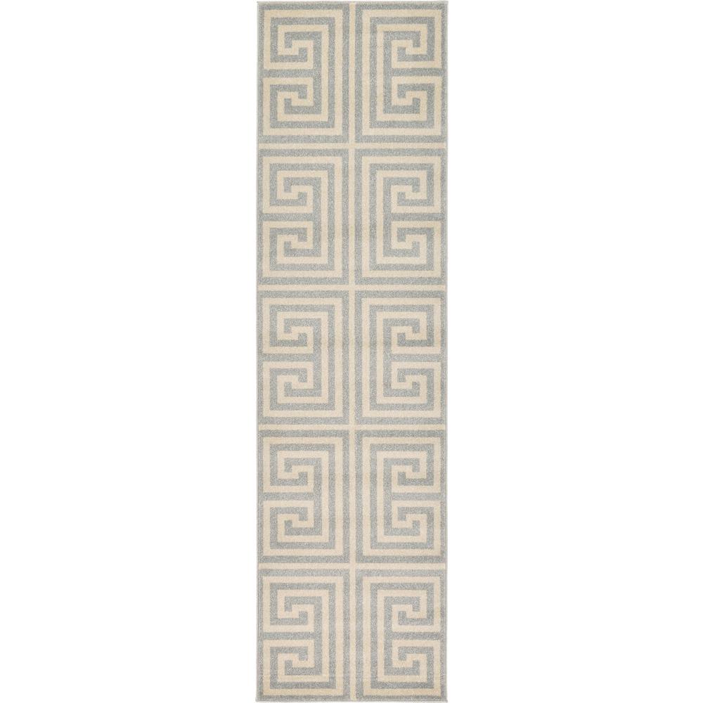 Greek Key Athens Rug, Gray (2' 7 x 10' 0). Picture 5