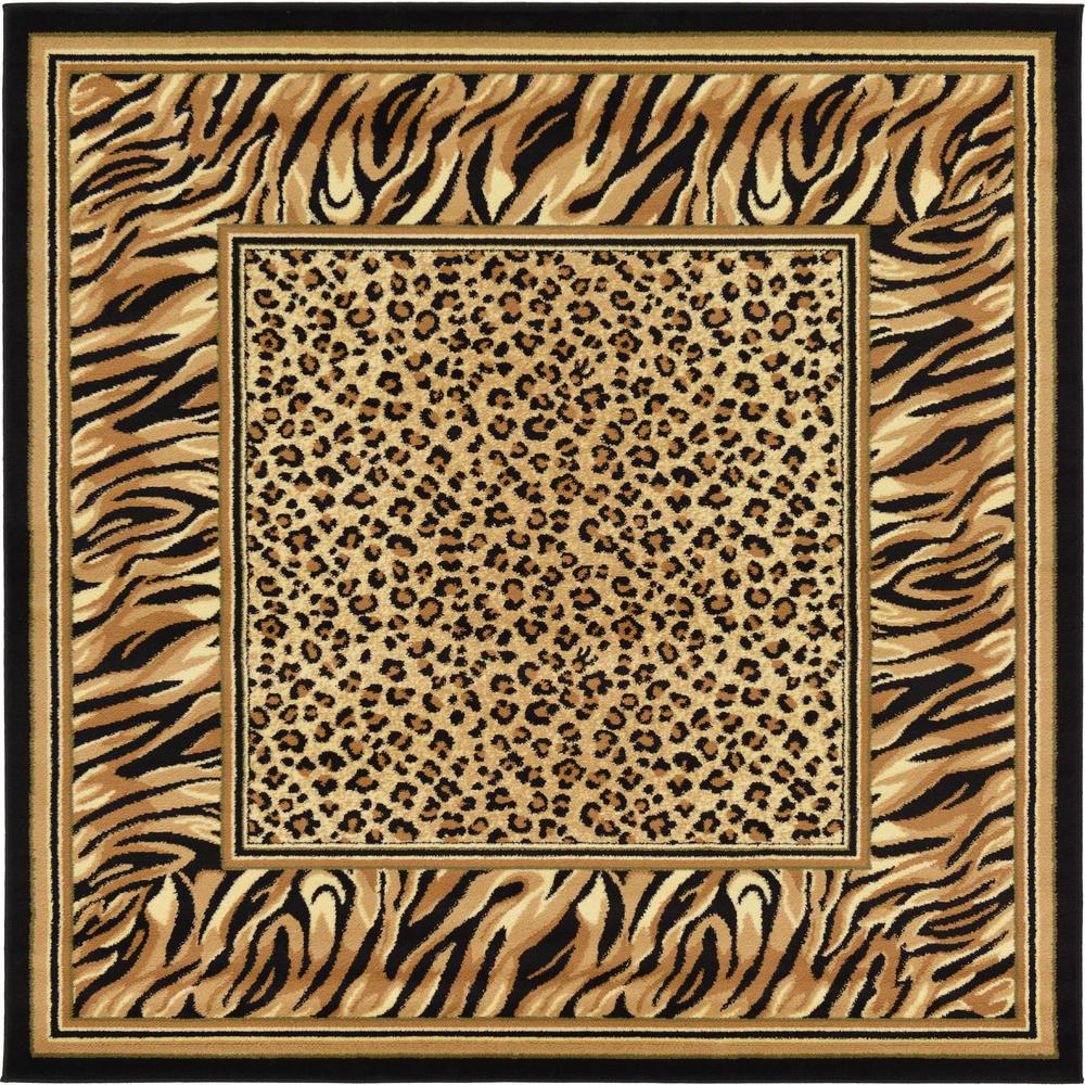 Cheetah Wildlife Rug, Ivory (6' 0 x 6' 0). Picture 2