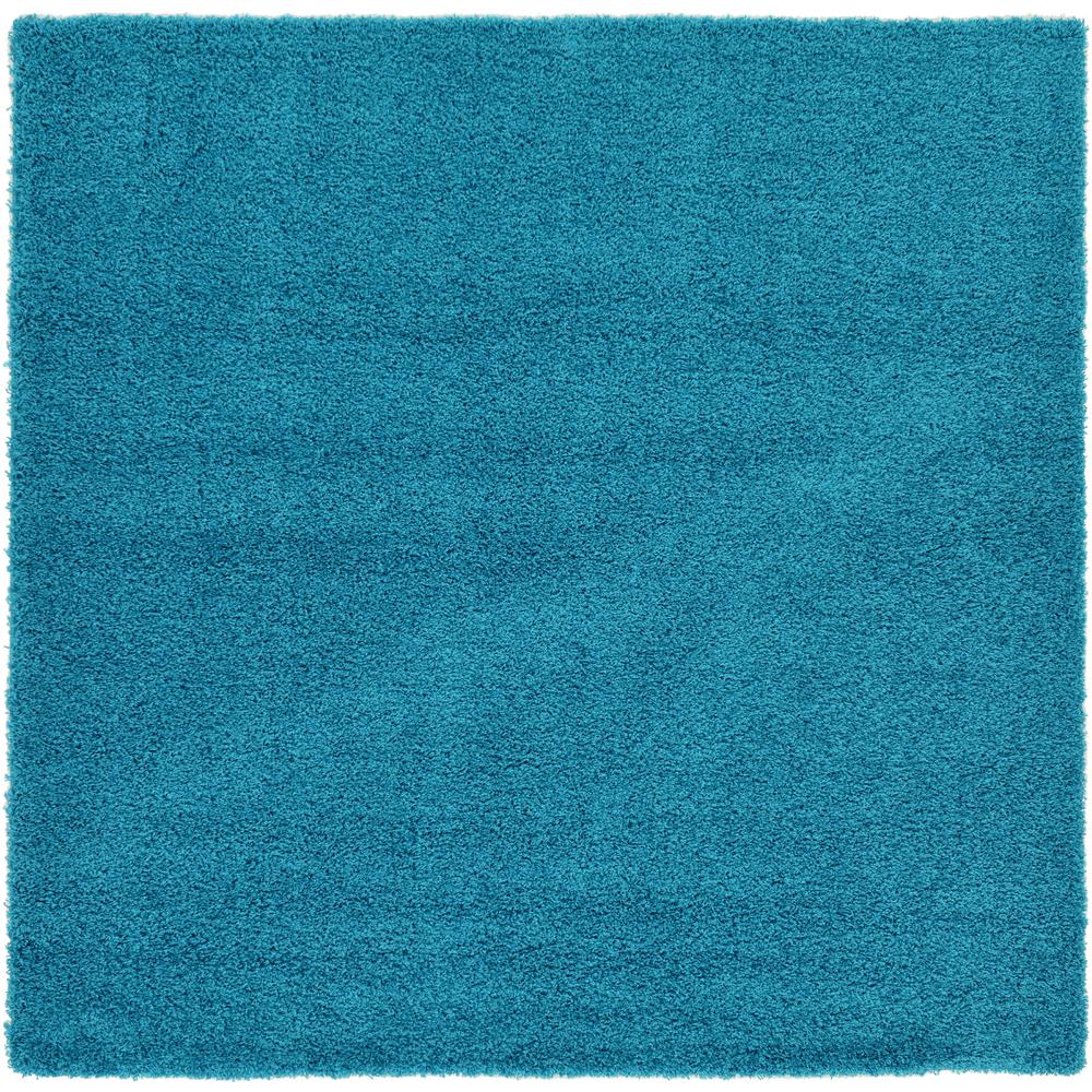 Solid Shag Rug, Turquoise (8' 2 x 8' 2). Picture 2