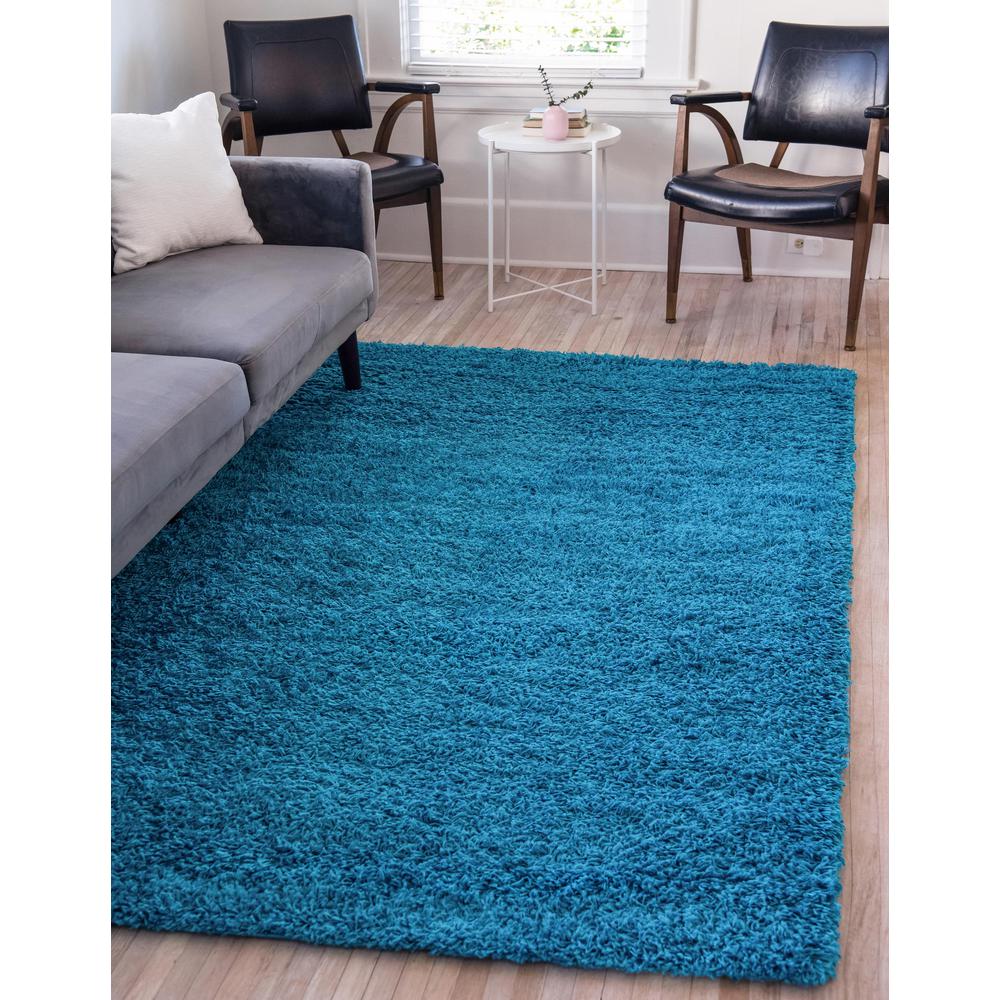 Solid Shag Rug, Turquoise (7' 0 x 10' 0). Picture 2