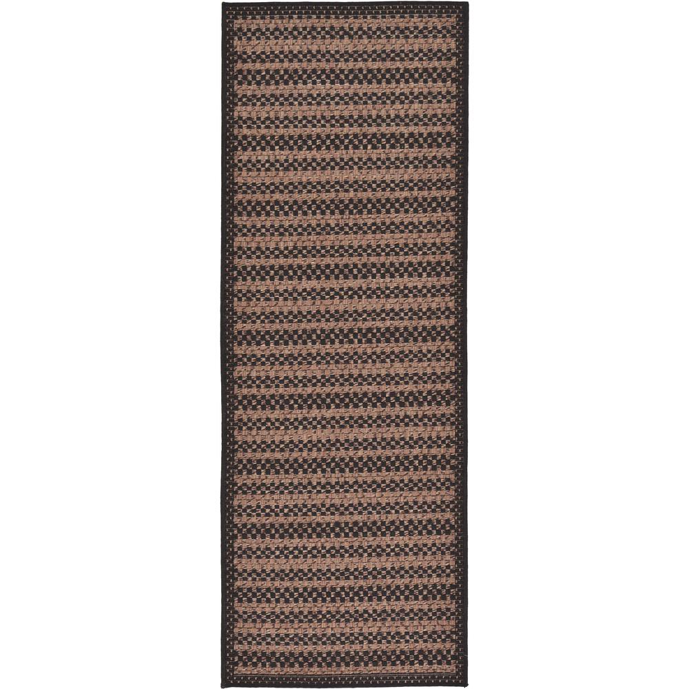 Outdoor Checkered Rug, Black (2' 2 x 6' 0). Picture 2