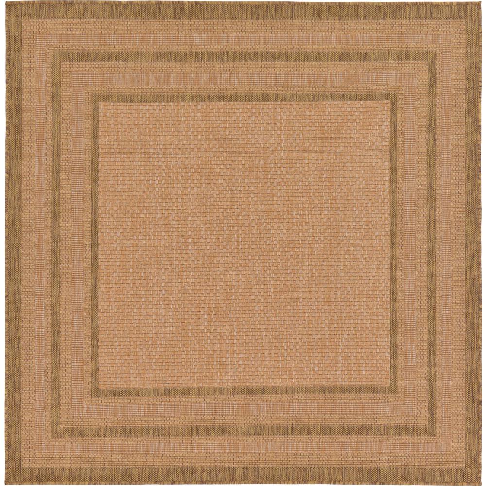 Outdoor Multi Border Rug, Light Brown (6' 0 x 6' 0). Picture 2
