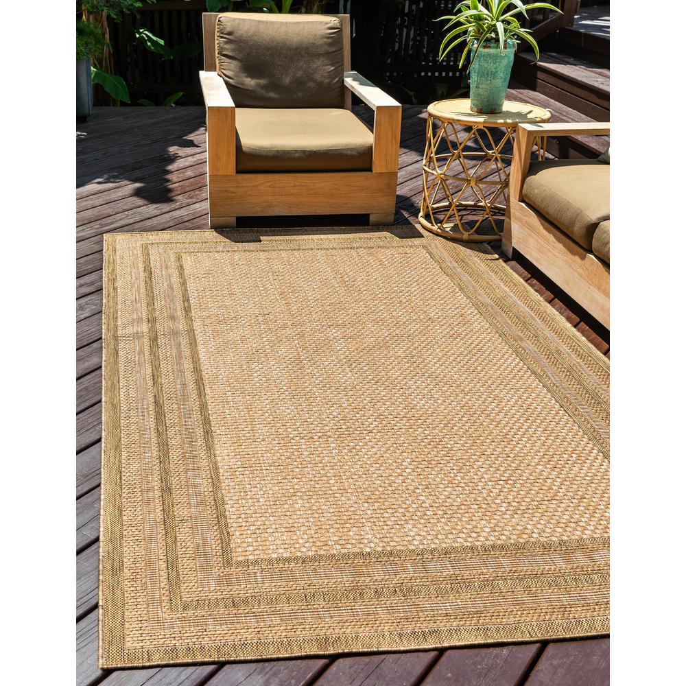 Outdoor Multi Border Rug, Light Brown (5' 3 x 8' 0). Picture 2