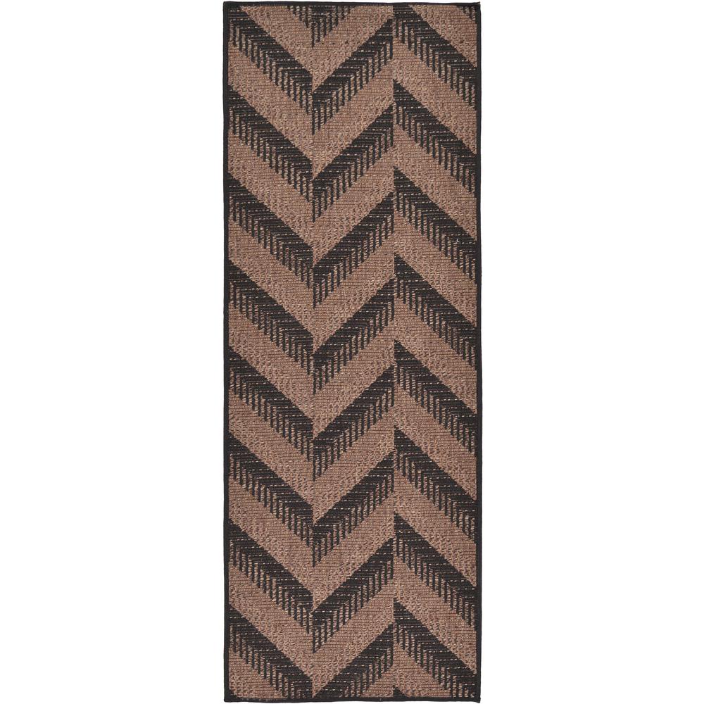Outdoor Chevron Rug, Brown (2' 2 x 6' 0). Picture 2