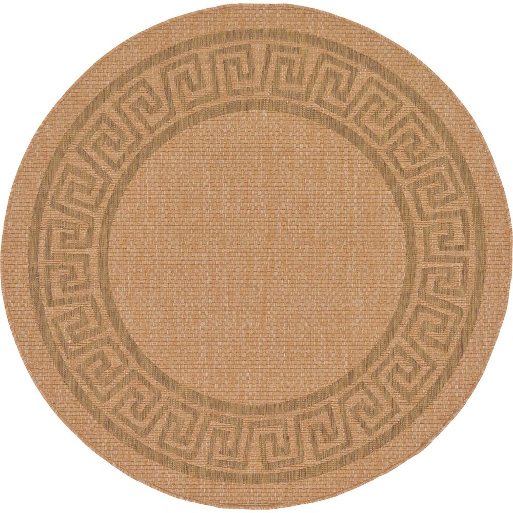 Outdoor Greek Key Rug, Light Brown (6' 0 x 6' 0). Picture 2