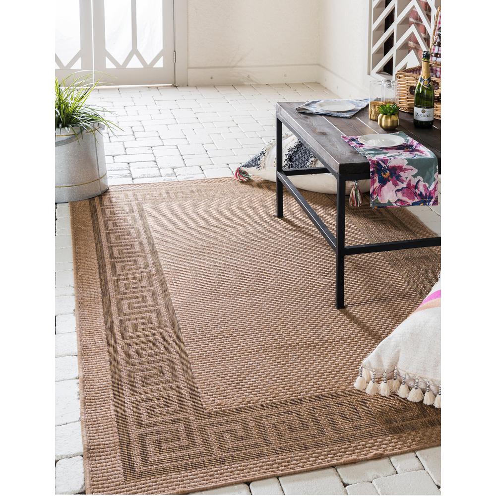 Outdoor Greek Key Rug, Light Brown (5' 3 x 8' 0). Picture 2
