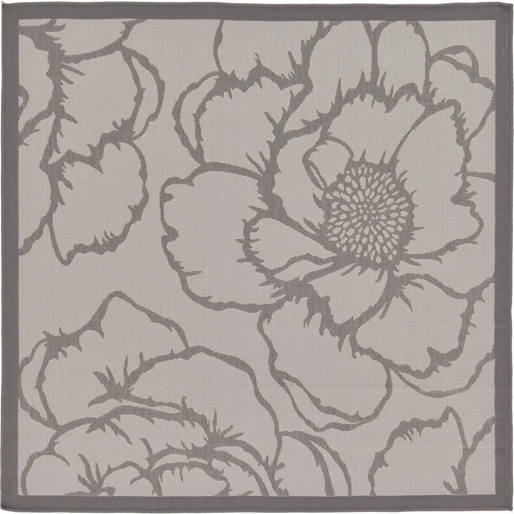 Outdoor Rose Rug, Gray (6' 0 x 6' 0). Picture 2