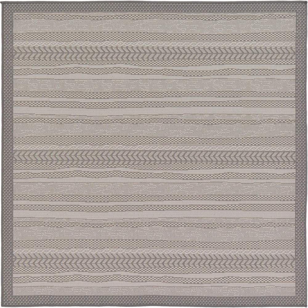 Outdoor Lines Rug, Gray (6' 0 x 6' 0). Picture 2