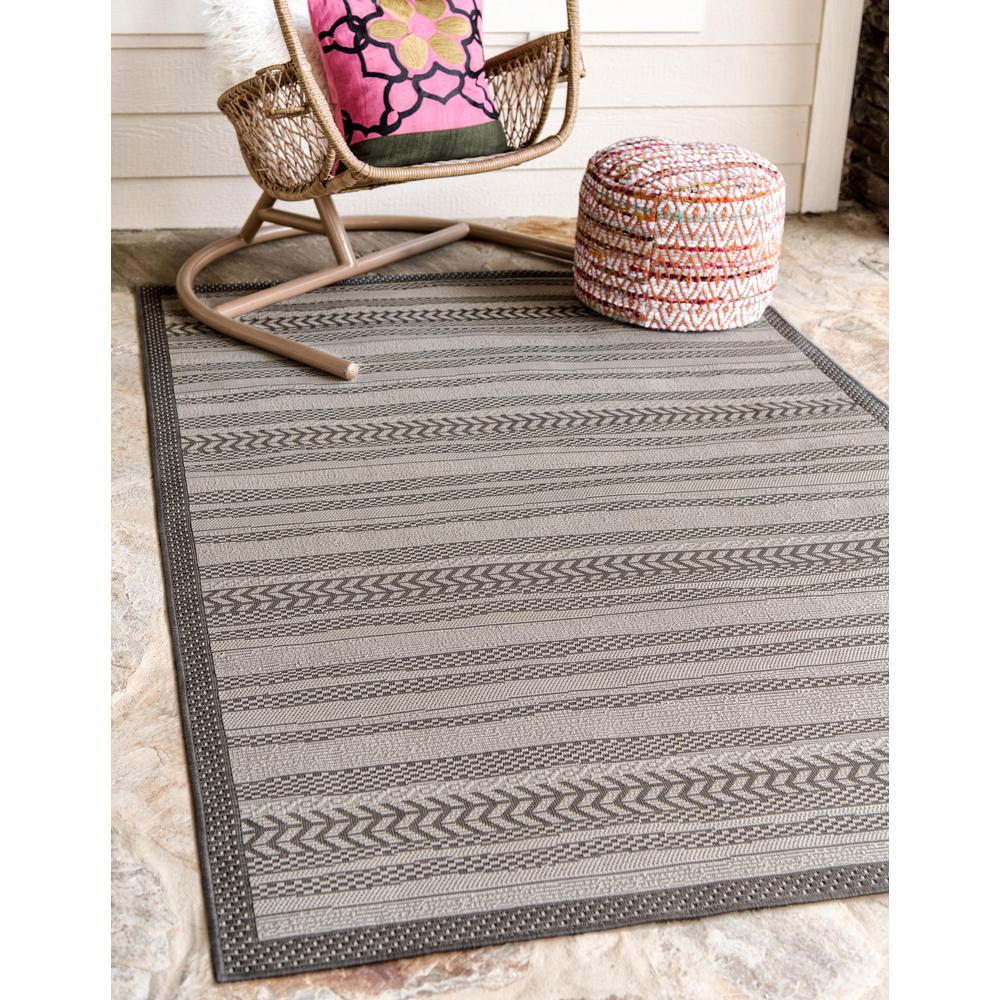 Outdoor Lines Rug, Gray (5' 3 x 8' 0). Picture 2