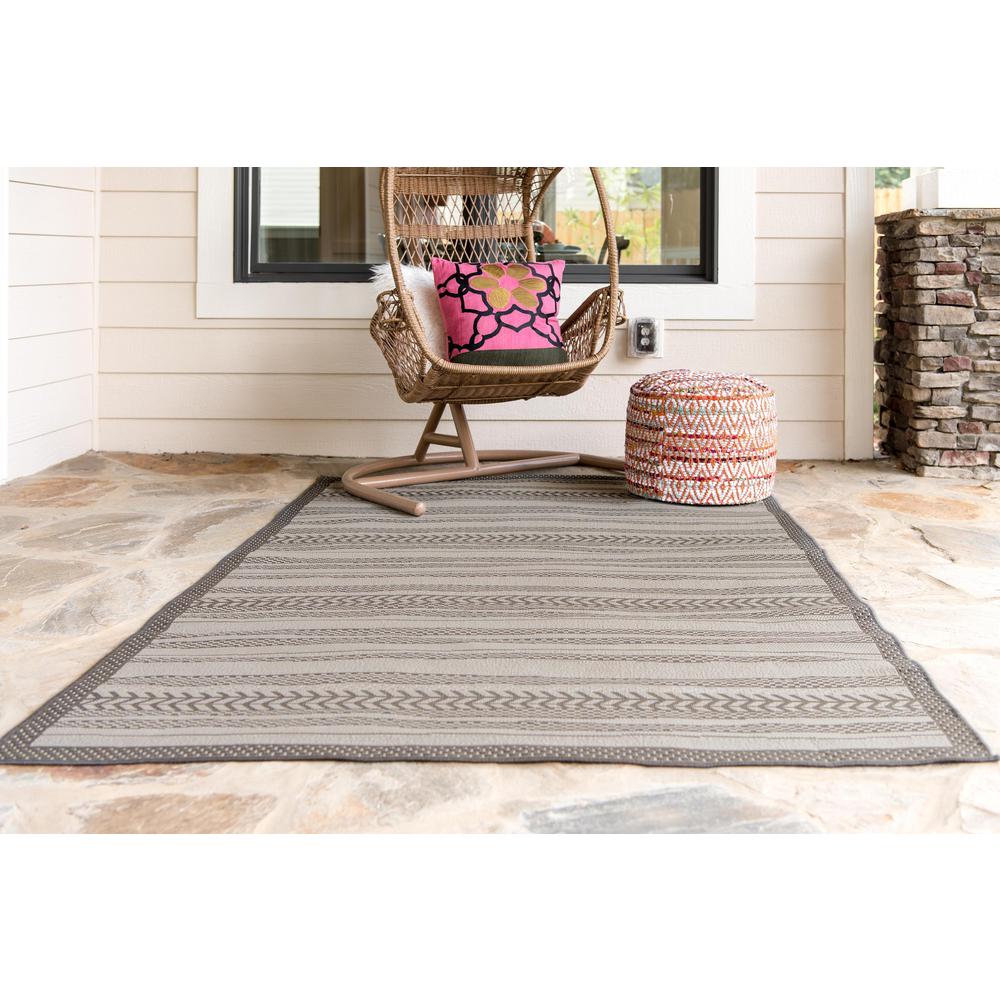 Outdoor Lines Rug, Gray (5' 3 x 8' 0). Picture 4