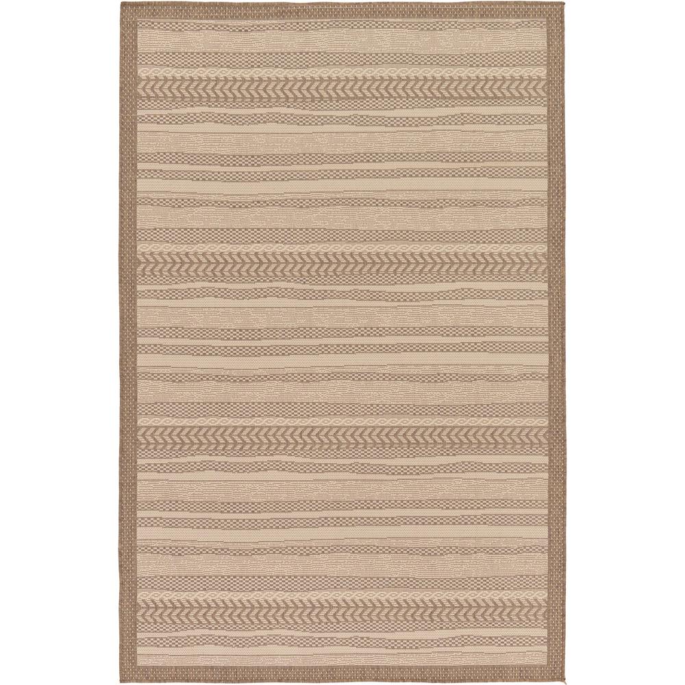 Outdoor Lines Rug, Brown (5' 3 x 8' 0). Picture 2