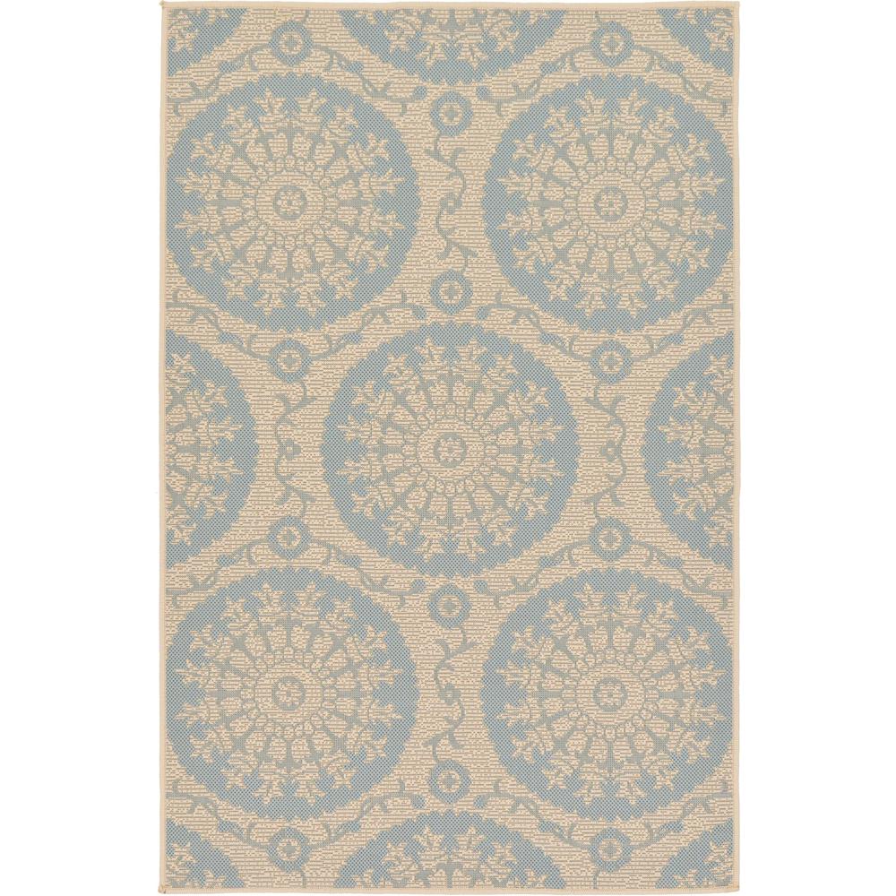 Outdoor Medallion Rug, Light Blue (3' 3 x 5' 0). Picture 2