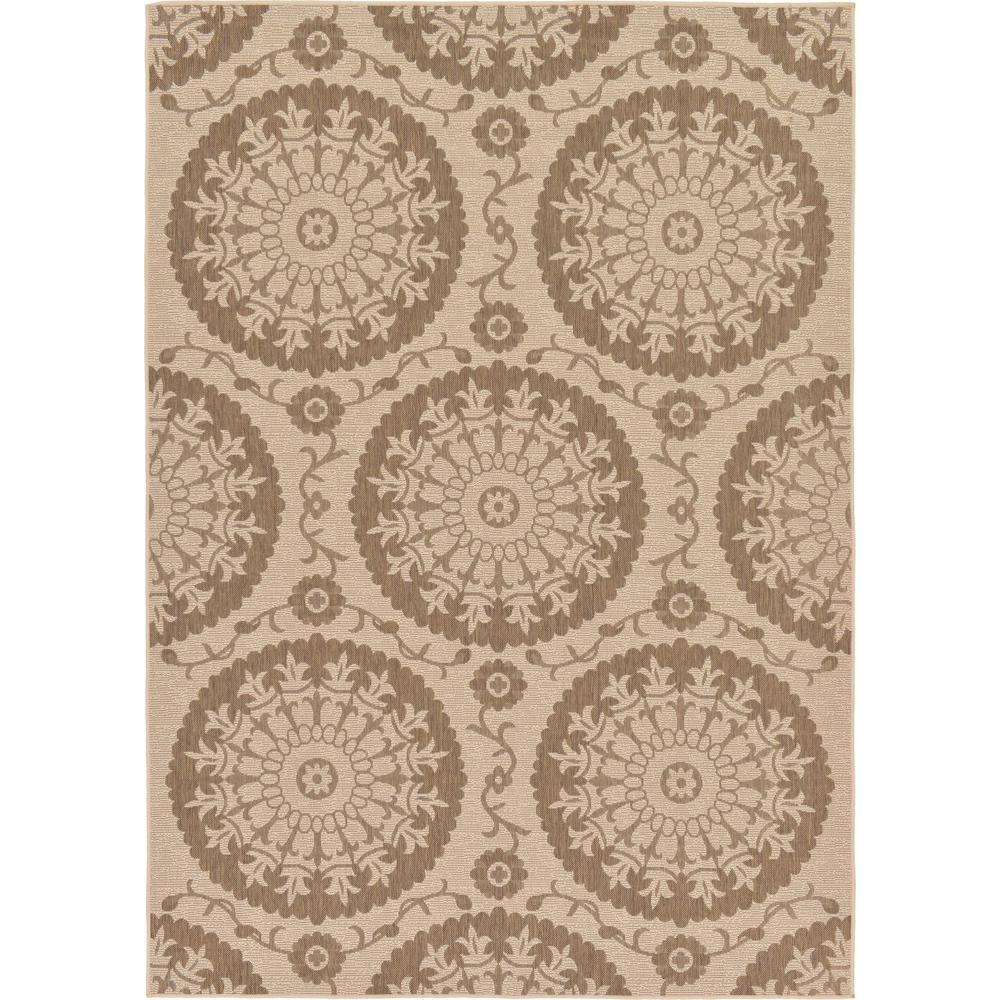 Outdoor Medallion Rug, Brown (7' 0 x 10' 0). Picture 2