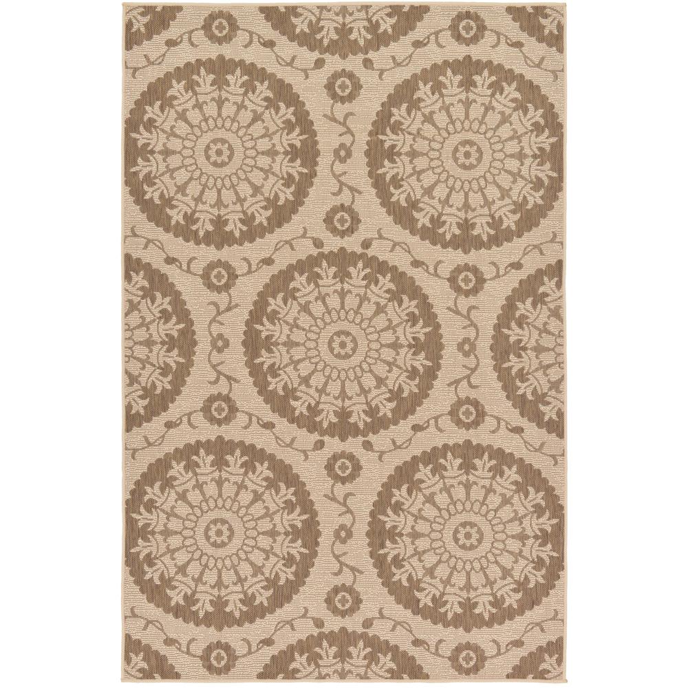 Outdoor Medallion Rug, Brown (5' 3 x 8' 0). Picture 3