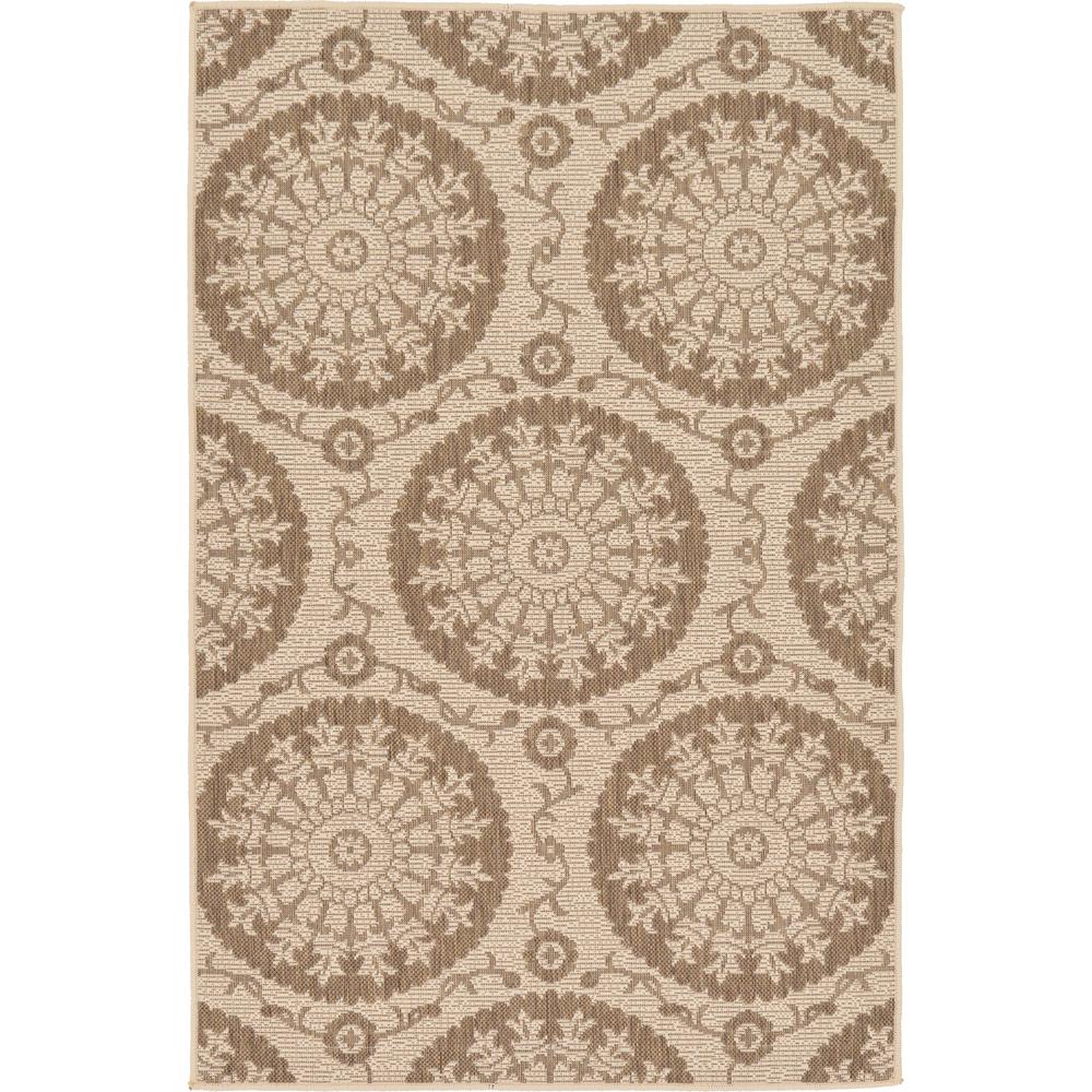 Outdoor Medallion Rug, Brown (3' 3 x 5' 0). Picture 2