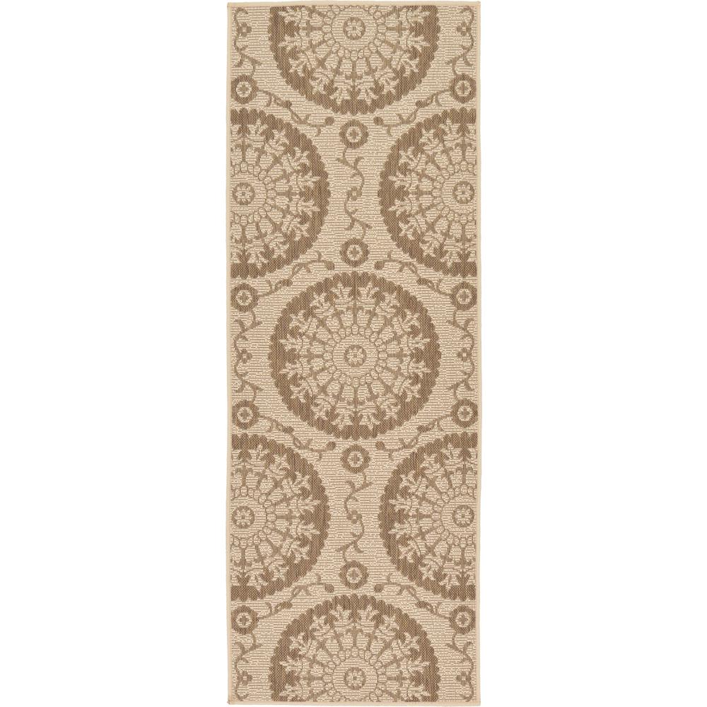 Outdoor Medallion Rug, Brown (2' 2 x 6' 0). Picture 5