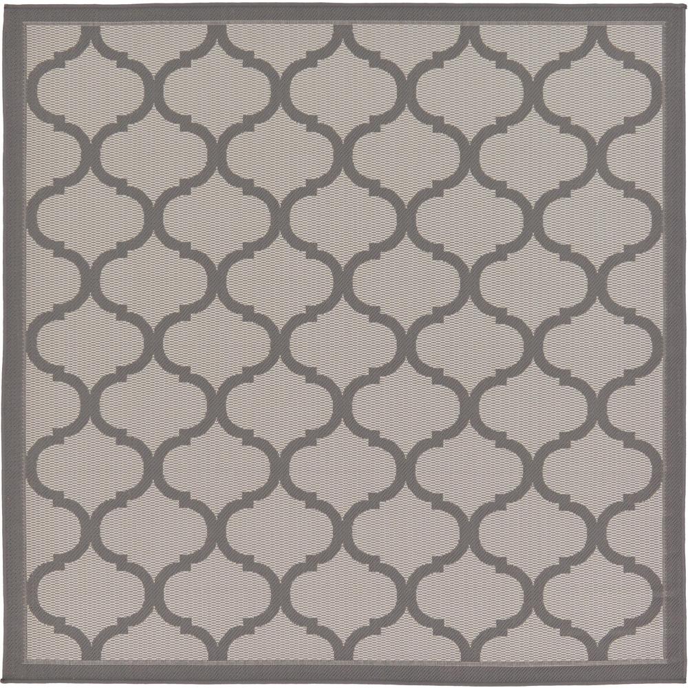 Outdoor Moroccan Rug, Gray (6' 0 x 6' 0). Picture 2