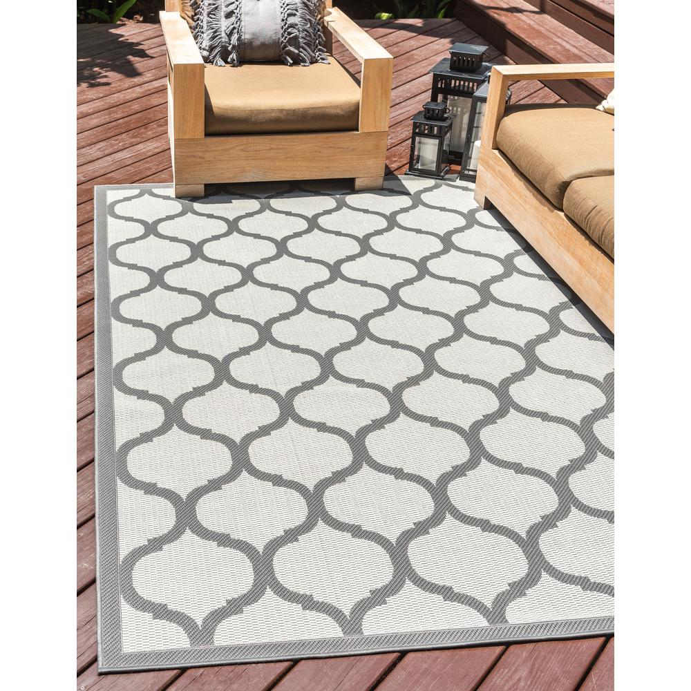 Outdoor Moroccan Rug, Gray (5' 3 x 8' 0). Picture 2