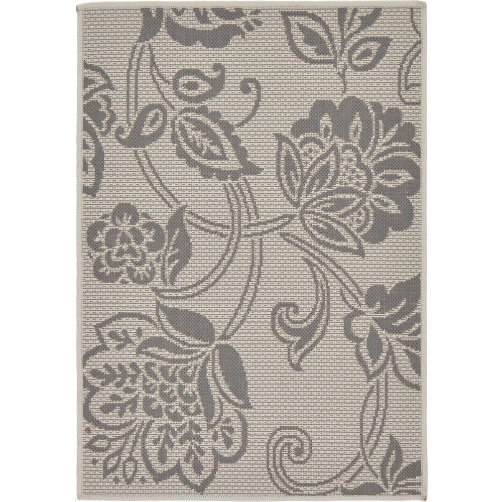 Outdoor Floral Rug, Gray (2' 2 x 3' 0). Picture 2