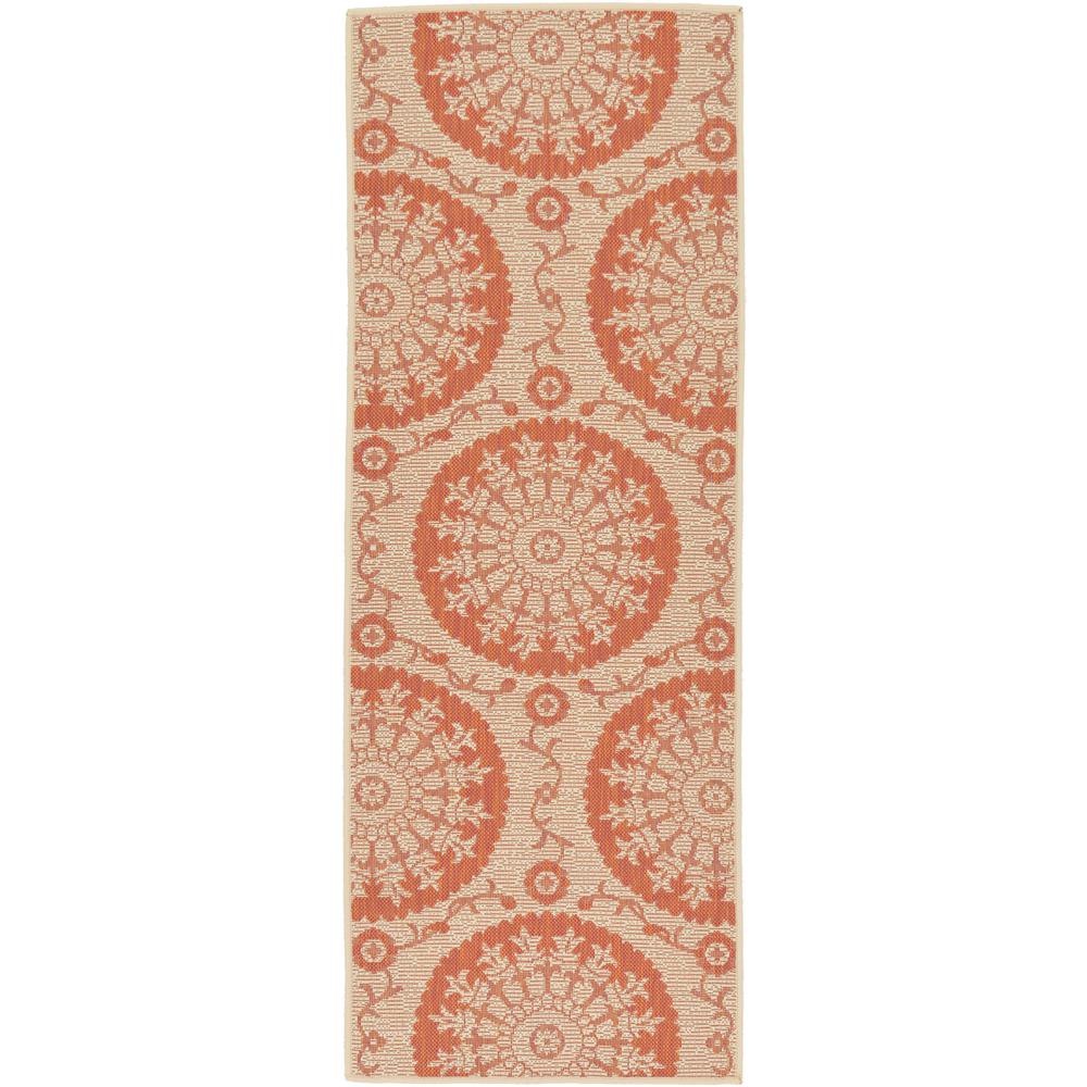 Outdoor Medallion Rug, Terracotta (2' 2 x 6' 0). Picture 2