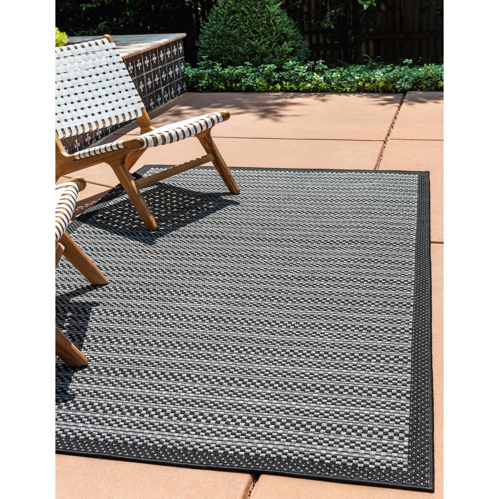 Outdoor Checkered Rug, Gray (5' 3 x 8' 0). Picture 2