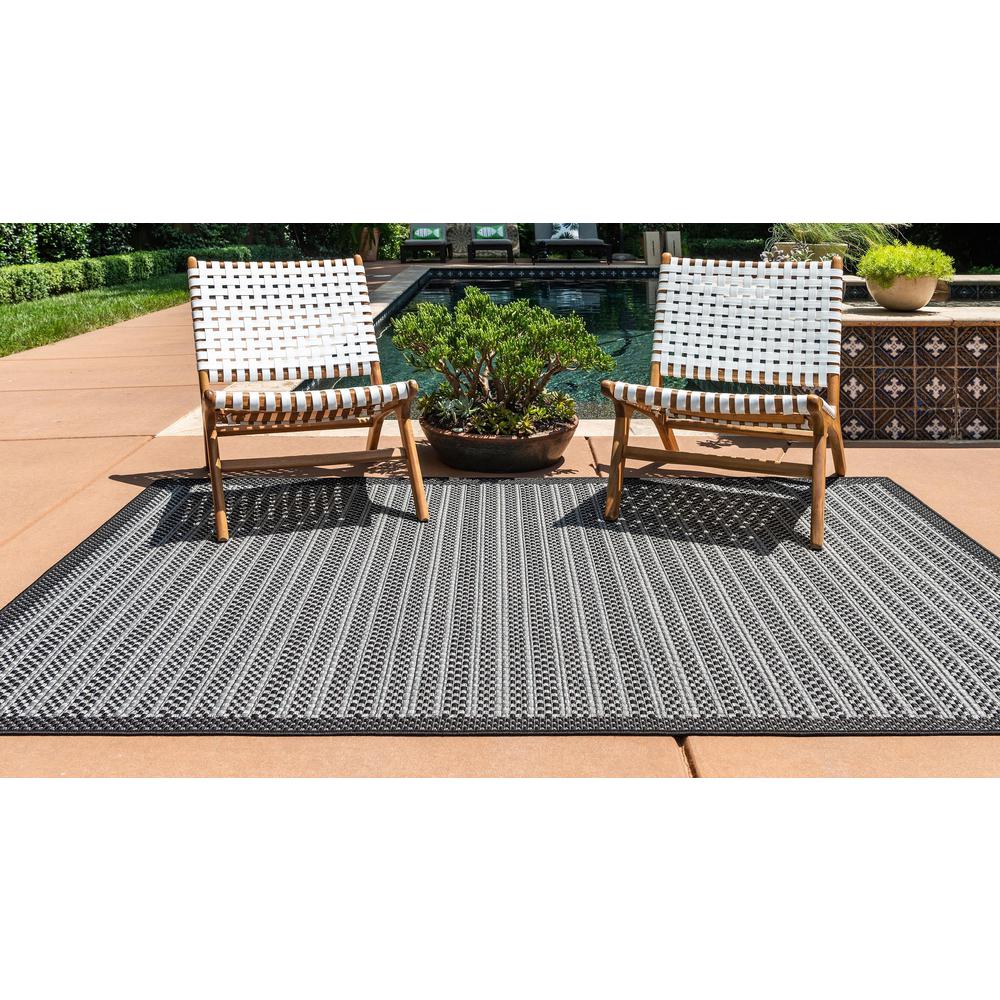 Outdoor Checkered Rug, Gray (5' 3 x 8' 0). Picture 4