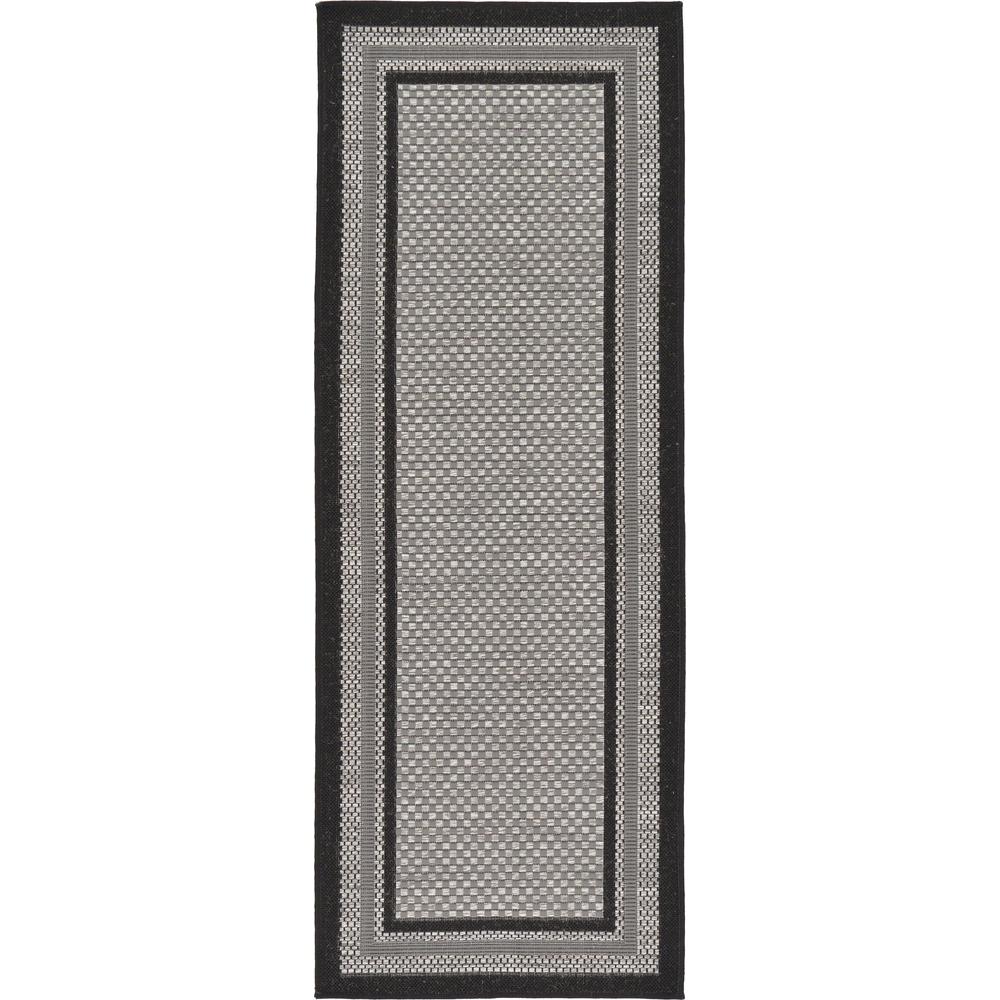 Outdoor Multi Border Rug, Gray (2' 2 x 6' 0). Picture 2
