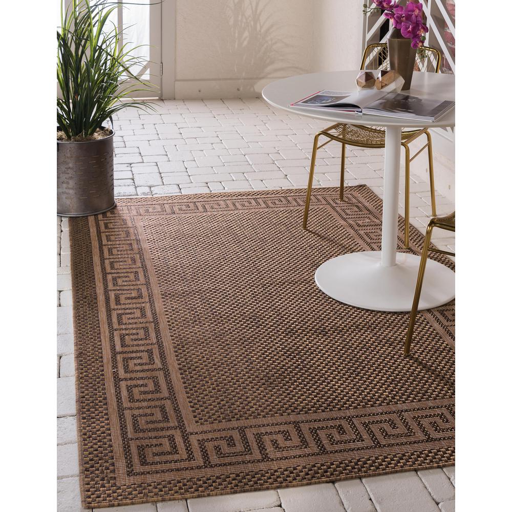 Outdoor Greek Key Rug, Brown (5' 3 x 8' 0). Picture 2