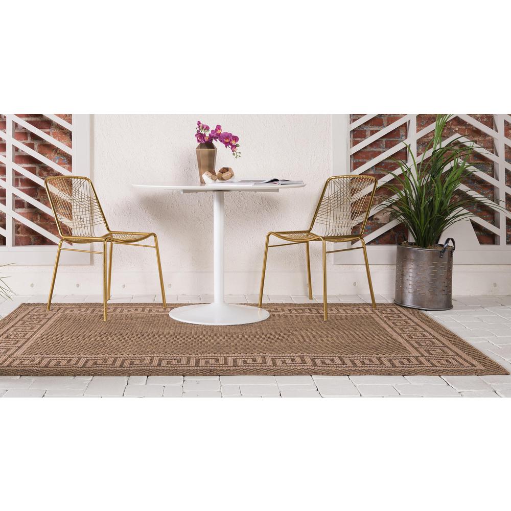 Outdoor Greek Key Rug, Brown (5' 3 x 8' 0). Picture 4