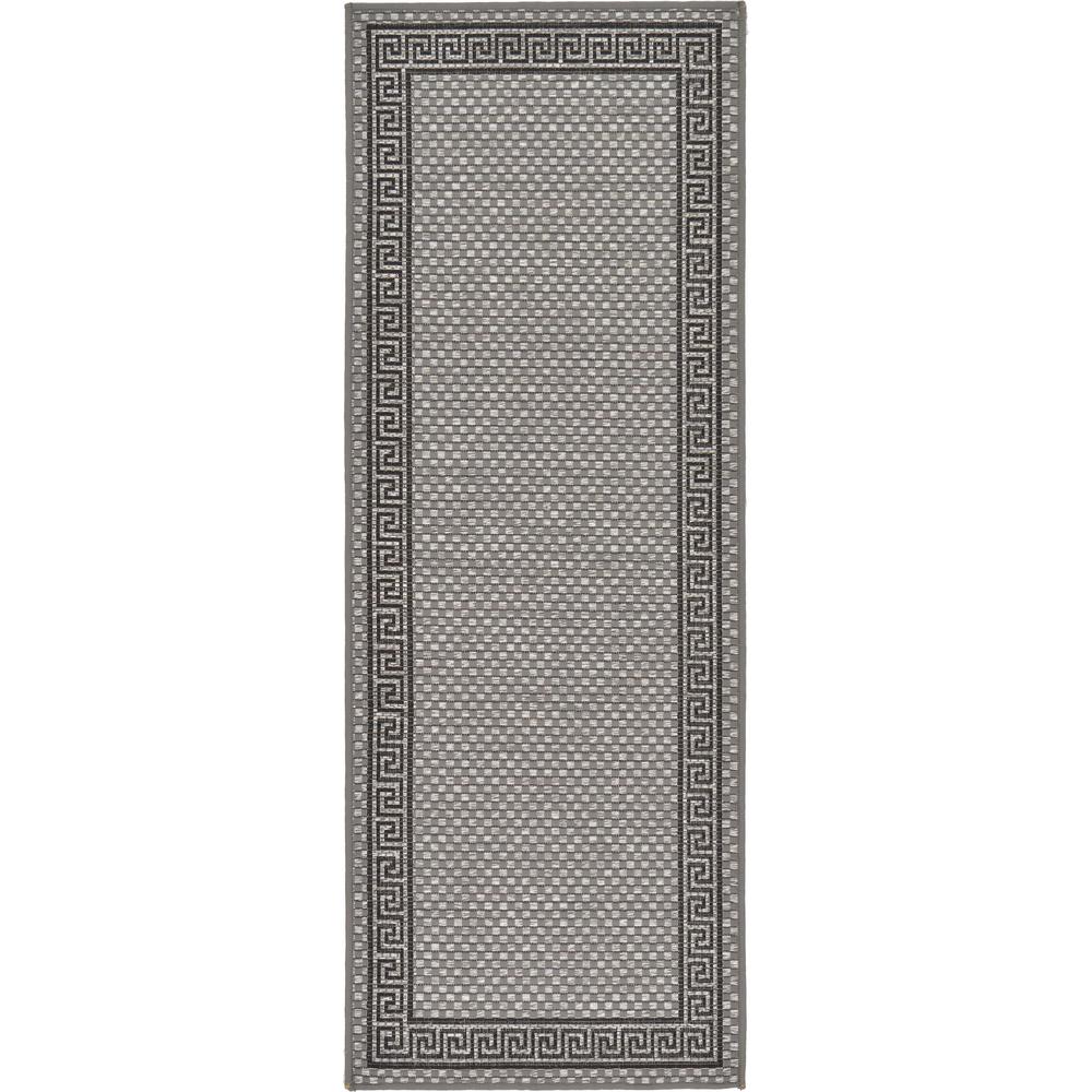 Outdoor Greek Key Rug, Gray (2' 2 x 6' 0). Picture 2
