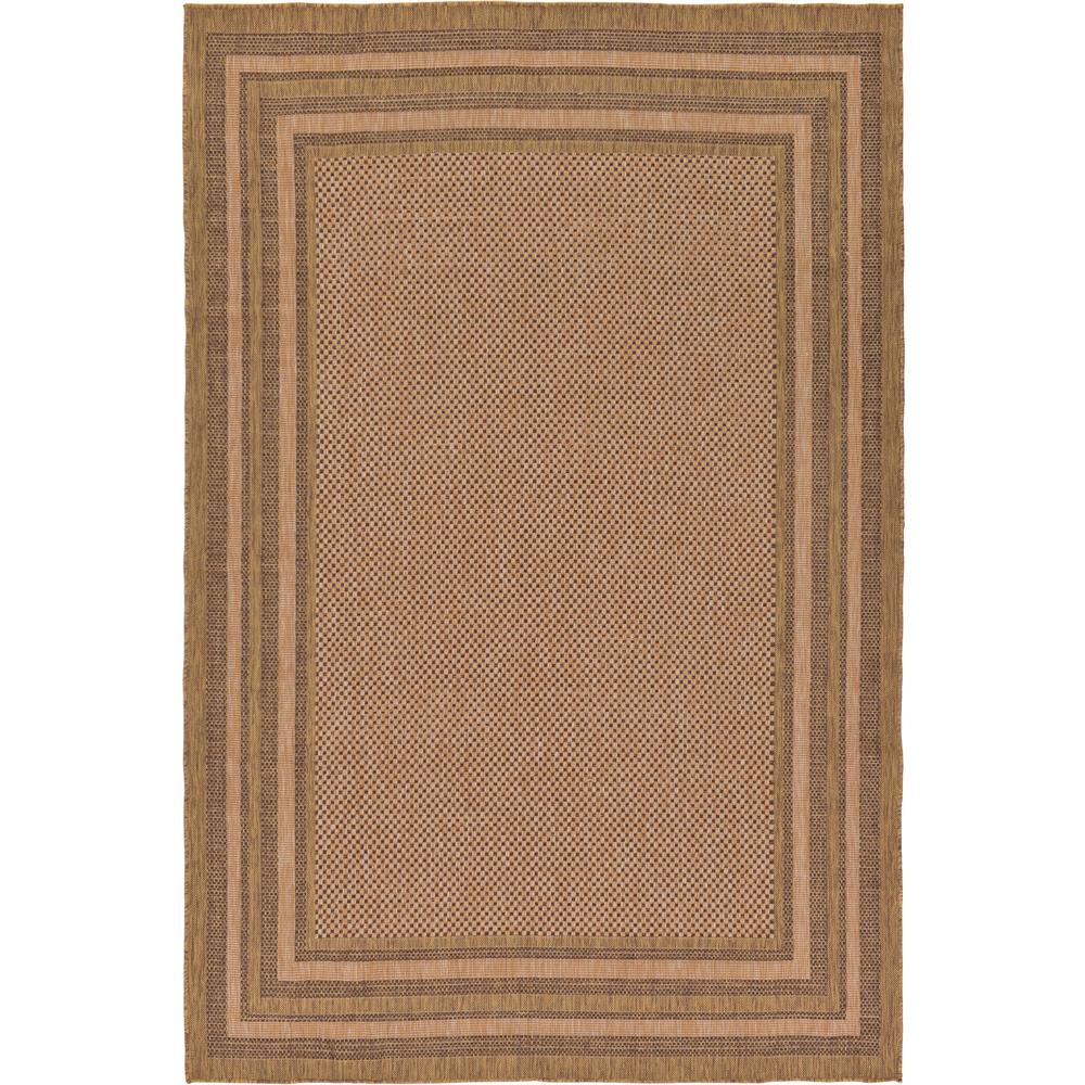 Outdoor Multi Border Rug, Brown (7' 0 x 10' 0). Picture 2