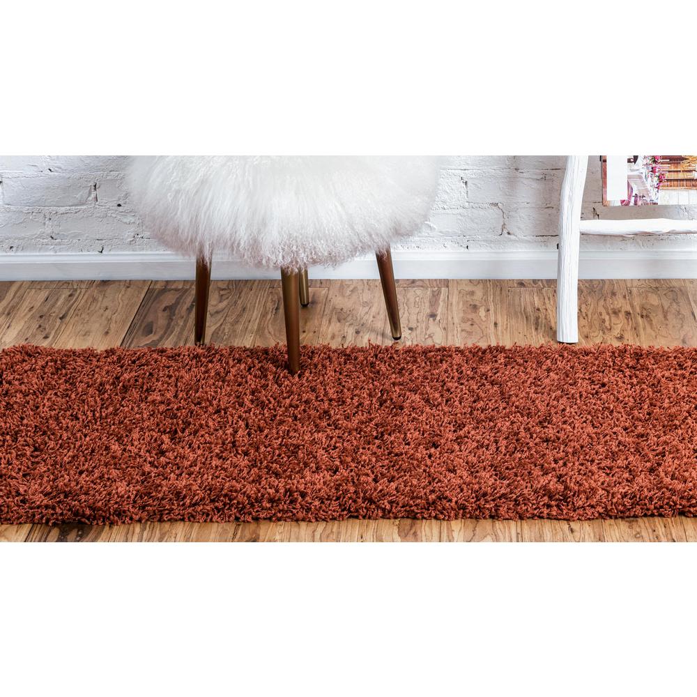 Solid Shag Rug, Terracotta (2' 2 x 6' 5). Picture 3