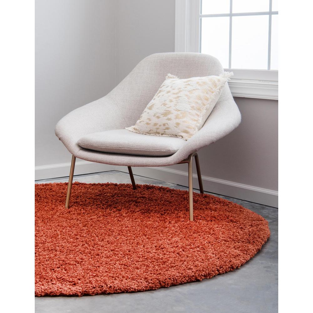 Solid Shag Rug, Terracotta (8' 2 x 8' 2). Picture 4