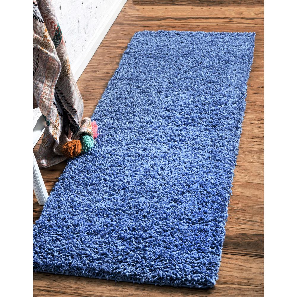 Solid Shag Rug, Periwinkle Blue (2' 2 x 6' 5). Picture 2