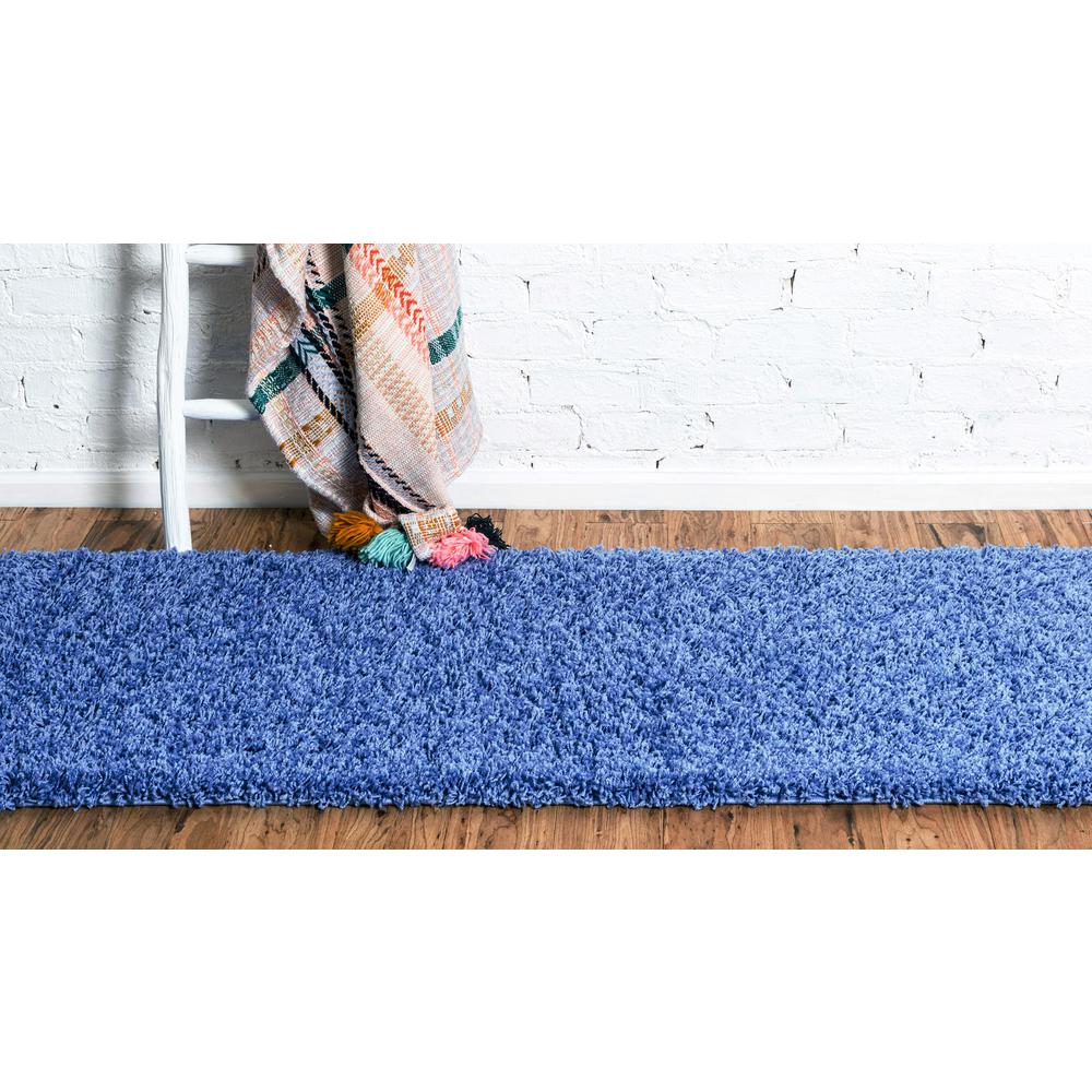 Solid Shag Rug, Periwinkle Blue (2' 2 x 6' 5). Picture 3