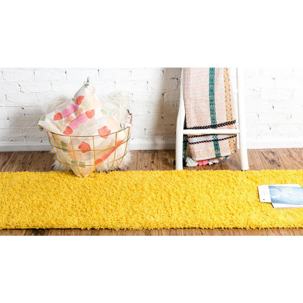 Solid Shag Rug, Tuscan Sun Yellow (2' 2 x 6' 5). Picture 4