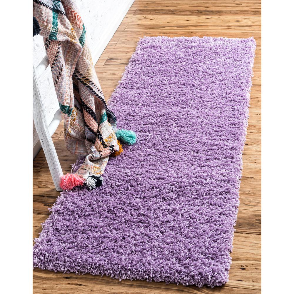 Solid Shag Rug, Lilac (2' 2 x 6' 5). Picture 2