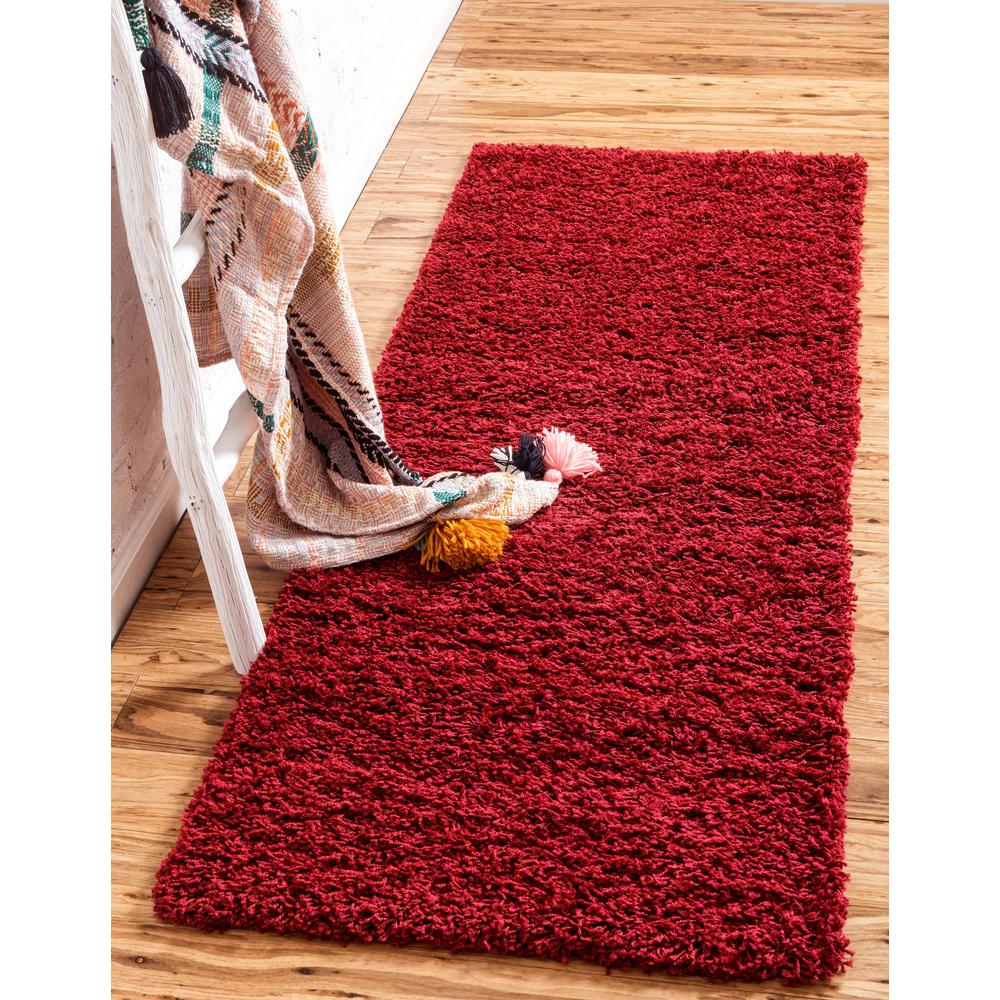 Solid Shag Rug, Cherry Red (2' 2 x 6' 5). Picture 2