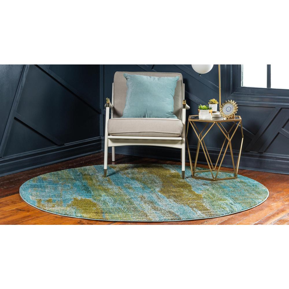 Lilly Jardin Rug, Turquoise (6' 0 x 6' 0). Picture 3