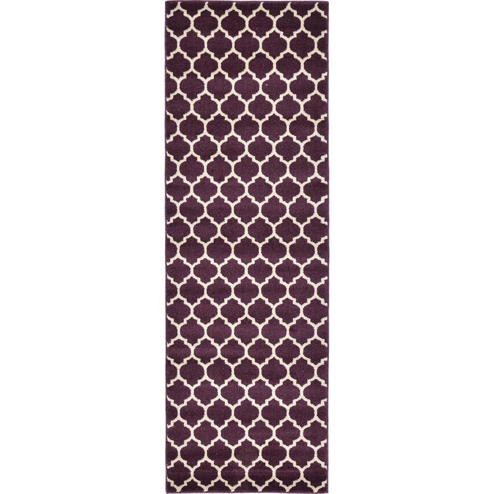 Philadelphia Trellis Rug, Dark Purple (2' 7 x 8' 0). Picture 2