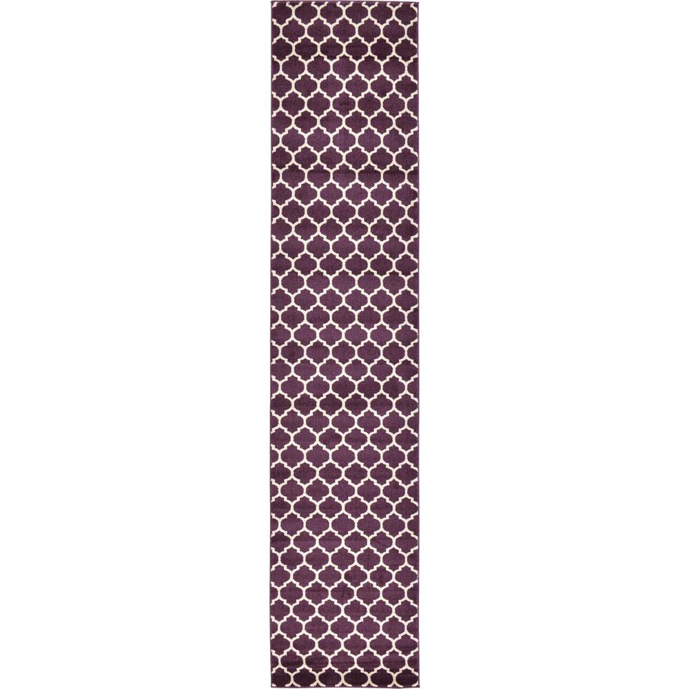 Philadelphia Trellis Rug, Dark Purple (2' 7 x 13' 0). Picture 2