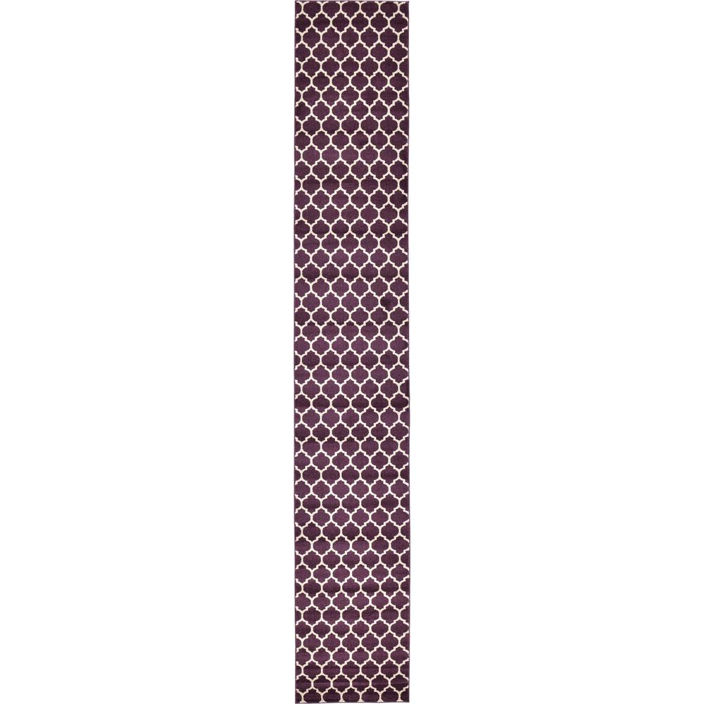 Philadelphia Trellis Rug, Dark Purple (2' 7 x 16' 5). Picture 2