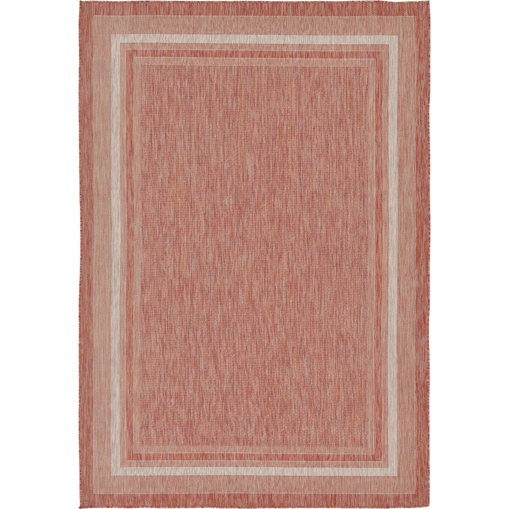Outdoor Soft Border Rug, Rust Red (7' 0 x 10' 0). Picture 2