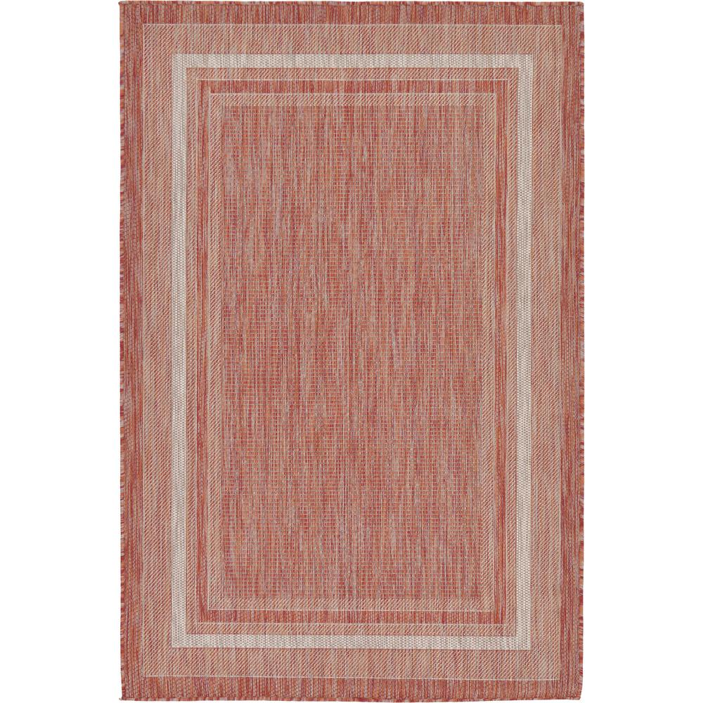 Outdoor Soft Border Rug, Rust Red (4' 0 x 6' 0). Picture 2