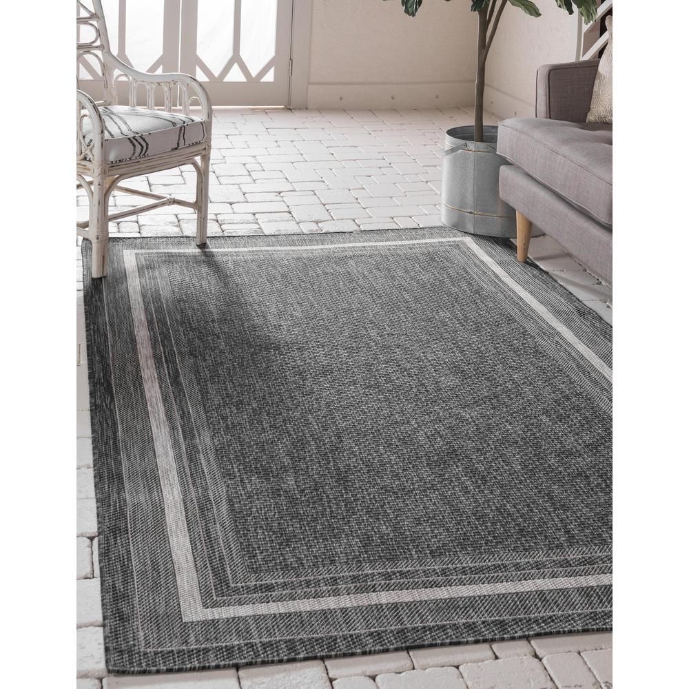 Outdoor Soft Border Rug, Black (5' 0 x 8' 0). Picture 2