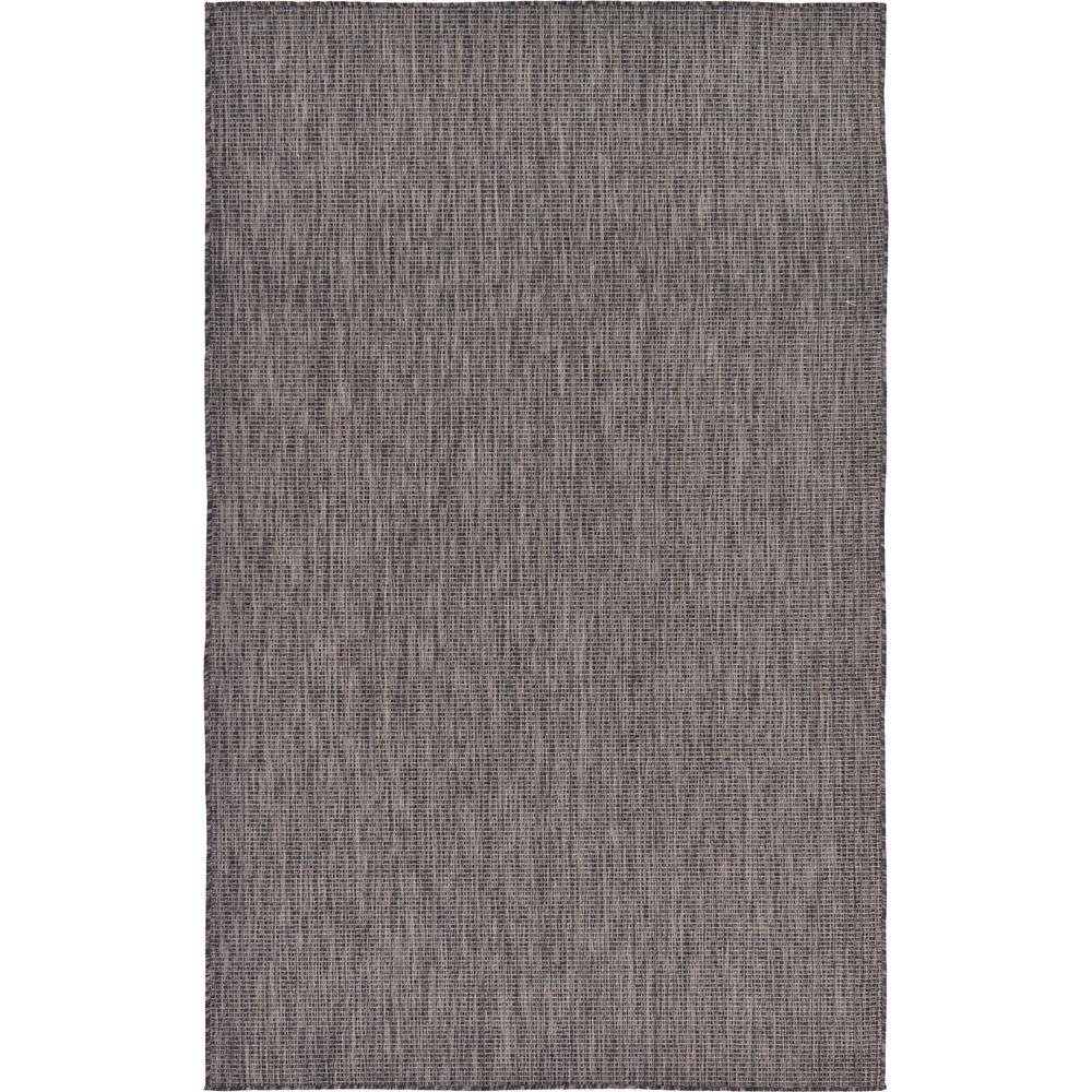 Outdoor Solid Rug, Black (5' 0 x 8' 0). Picture 3