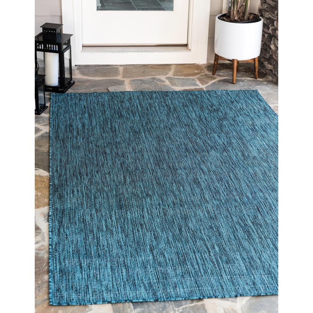 Outdoor Solid Rug, Teal (5' 0 x 8' 0). Picture 2