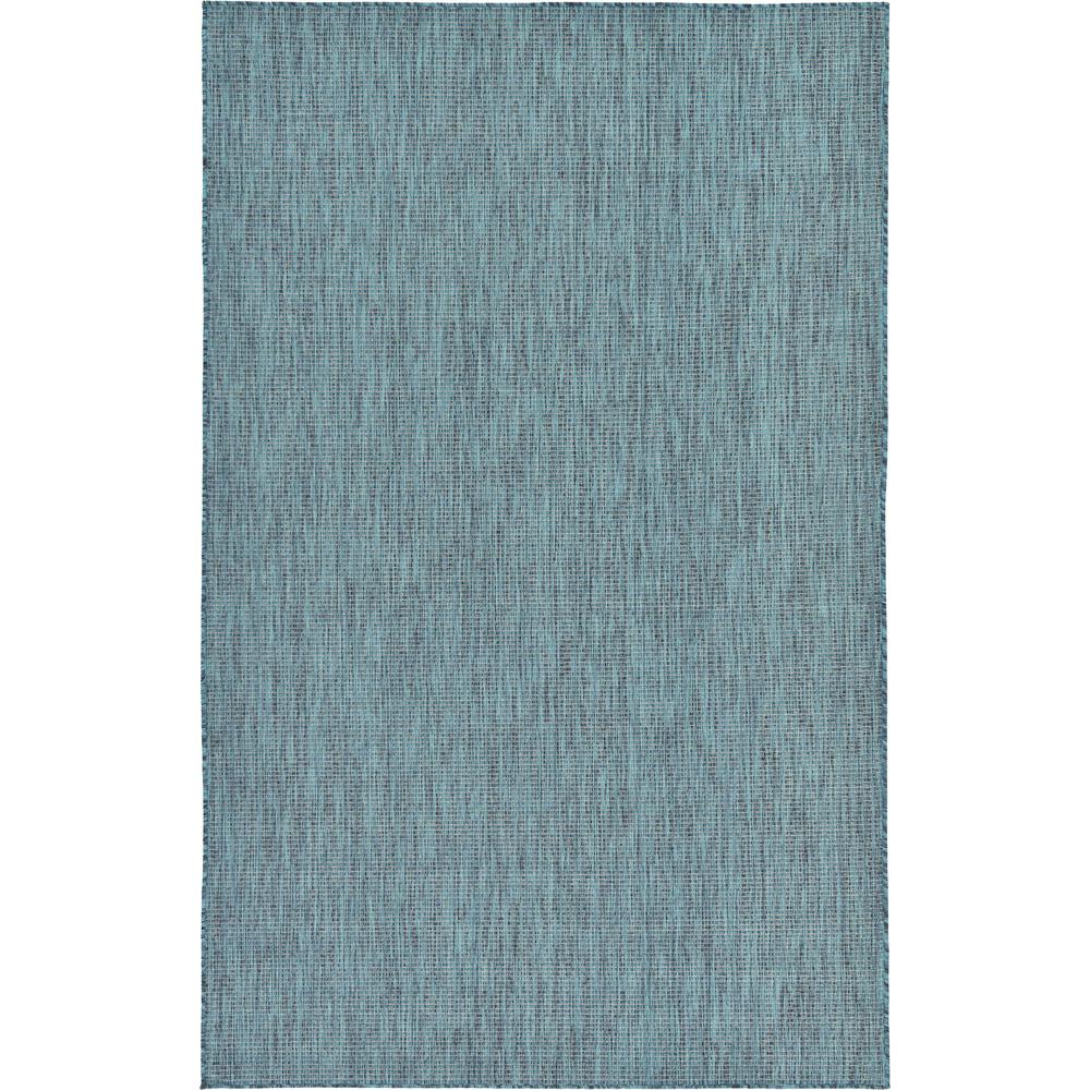 Outdoor Solid Rug, Teal (5' 0 x 8' 0). Picture 3