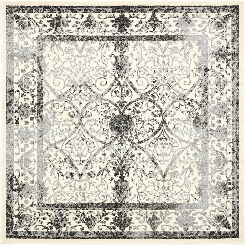 Traditional La Jolla Rug, Gray (8' 0 x 8' 0). Picture 2